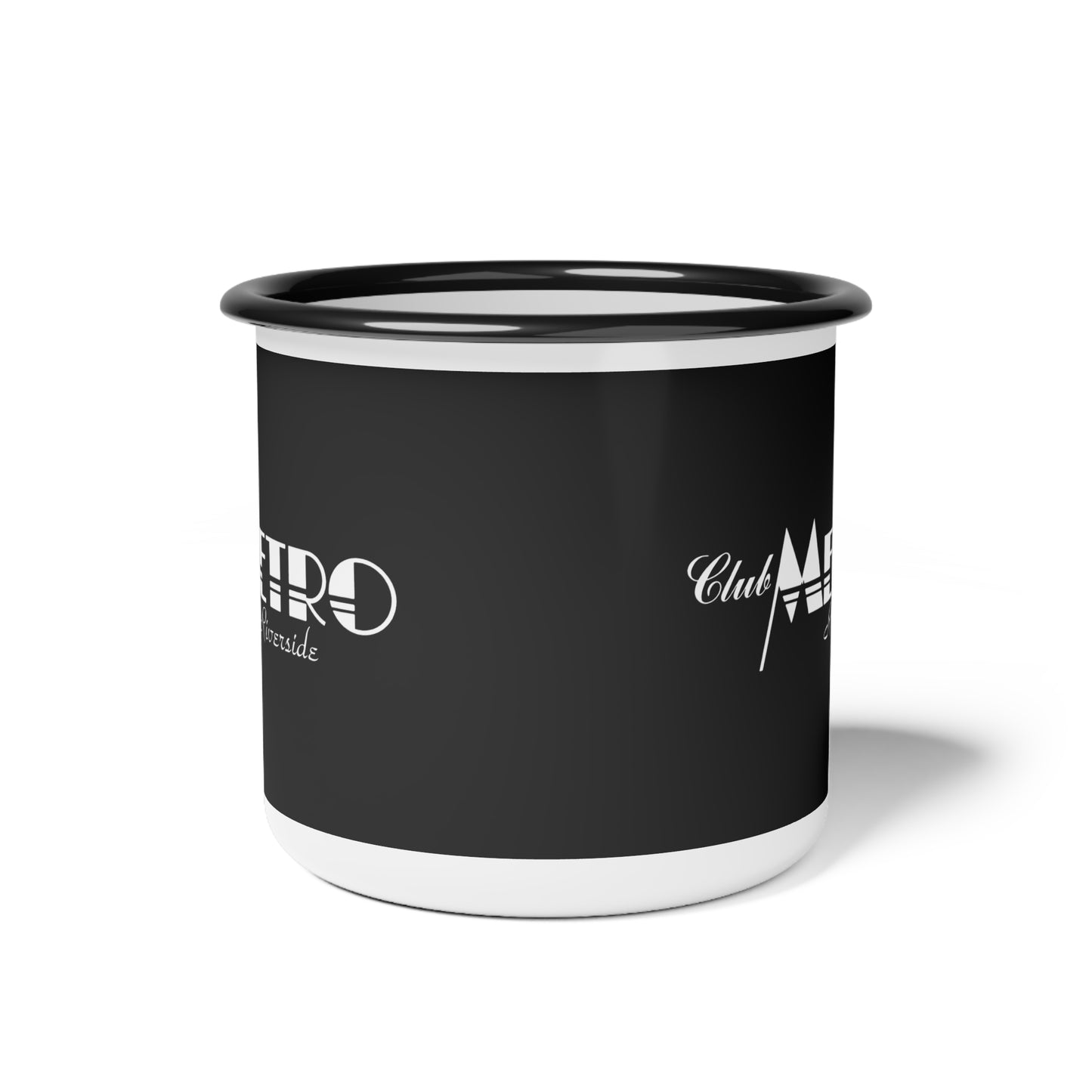 Club Metro Riverside Vintage Logo Camp Mug - Black