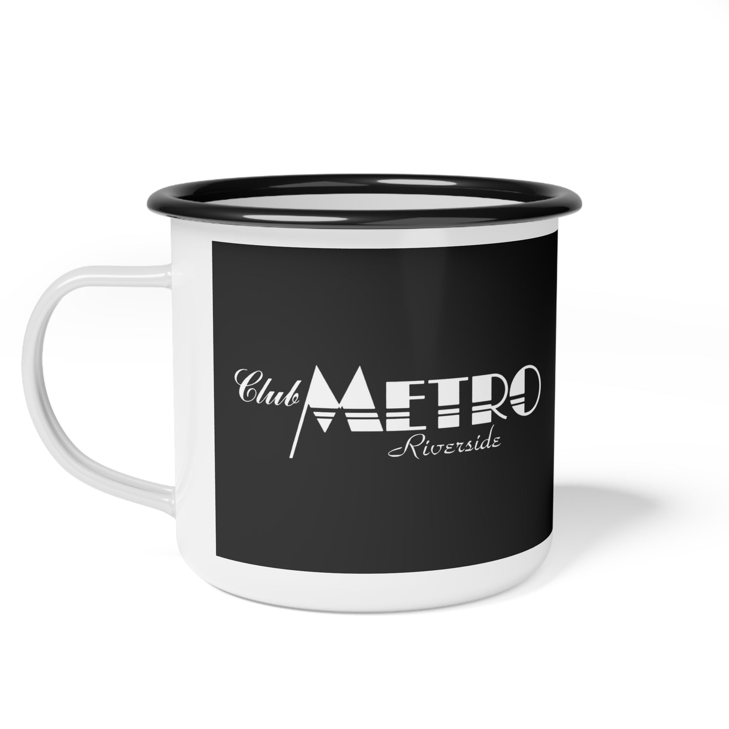 Club Metro Riverside Vintage Logo Camp Mug - Black