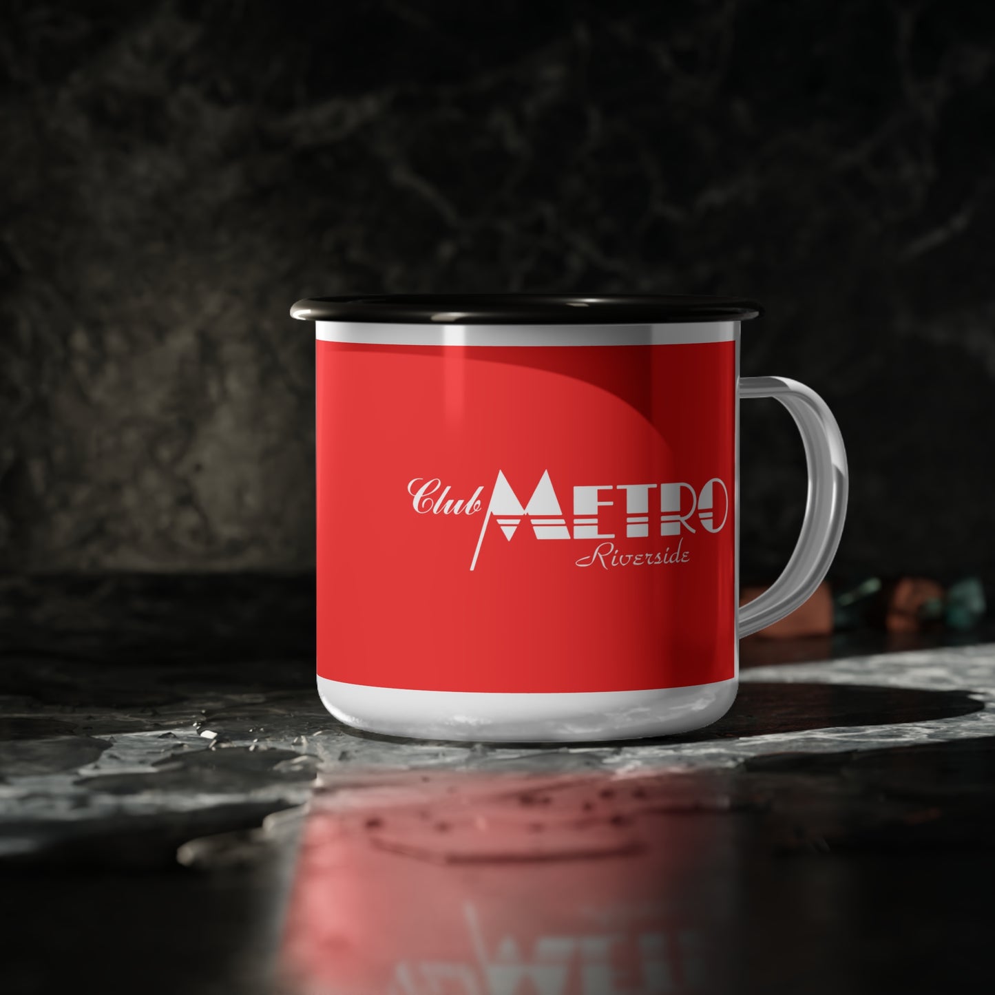 Club Metro Riverside Vintage Logo Camp Mug - Red