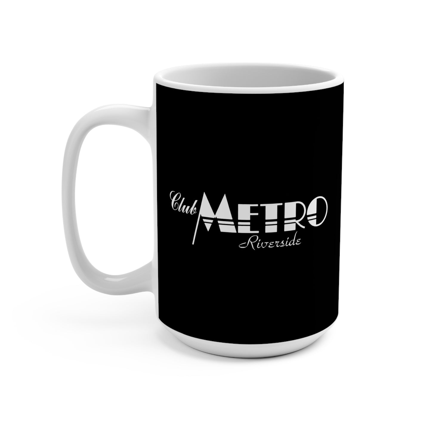 Club Metro Riverside 15oz Ceramic Mug — Black & White